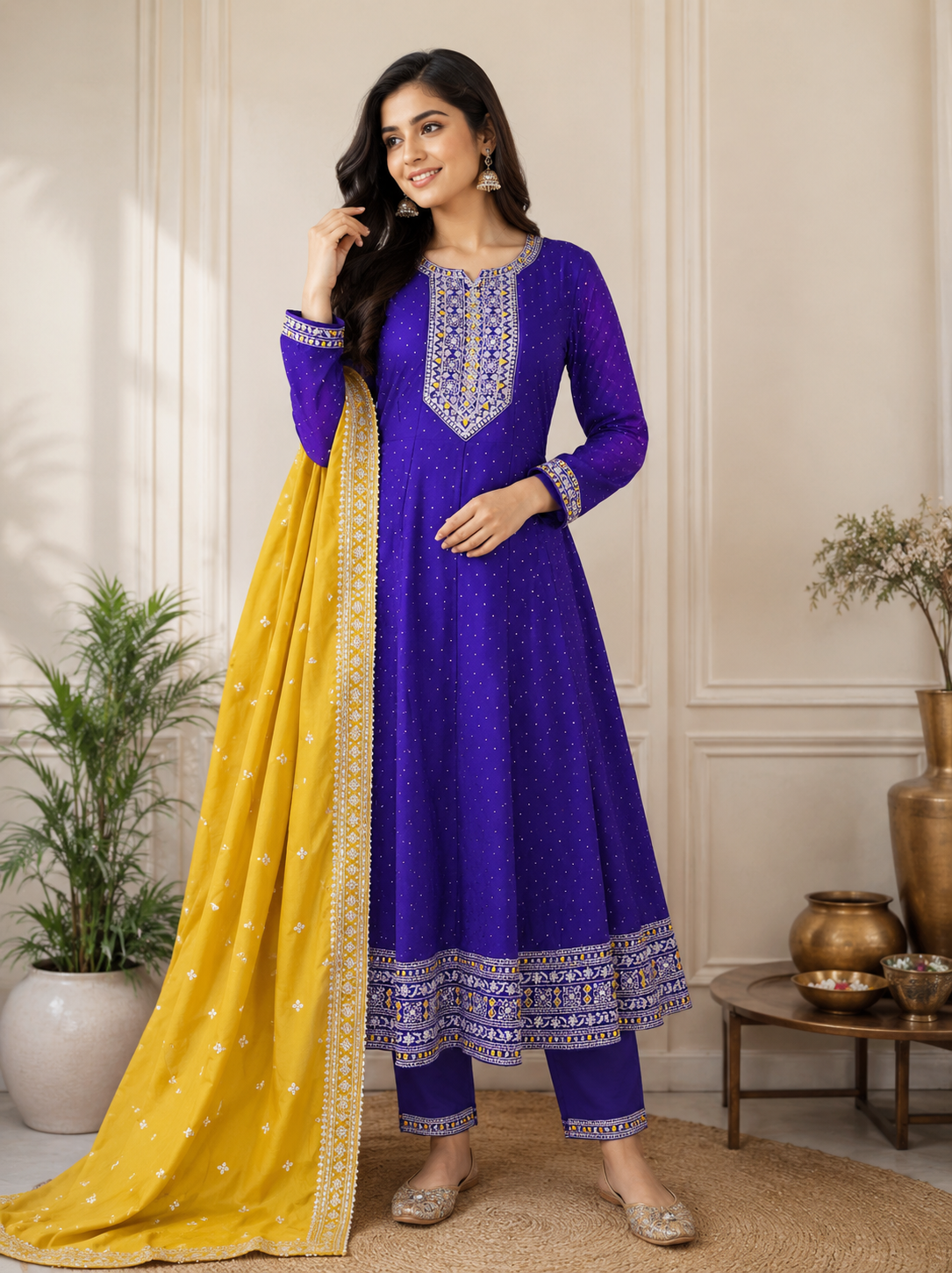 K-1153 Ghera Kurti with Pant and Dupatta