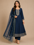 K-011 Roman Silk Anarkali Kurti with Pant and Dupatta