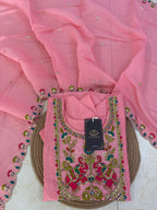 K-178 Mul Chanderi Anarkali Kurti with Pant and Dupatta