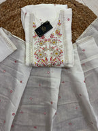 K-1145 Mul Chanderi Anarkali Kurti with Pant and Dupatta