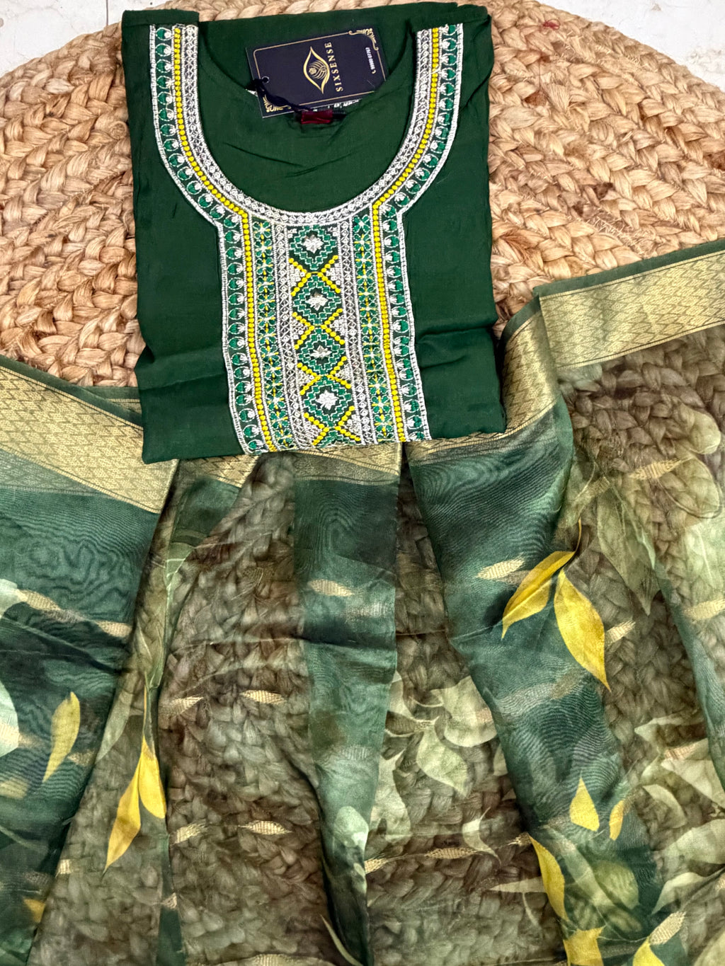 K-149 Mul Chanderi Anarkali Kurti with Pant and Dupatta