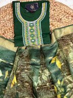 K-149 Mul Chanderi Anarkali Kurti with Pant and Dupatta