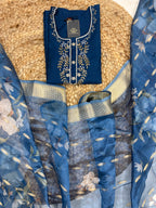 K-1166 Vatican Fabric Work Straight Line Kurti with Pant and Dupatta