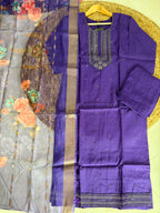 K-107 Roman Silk Straight Line Kurti with Pant and Dupatta
