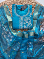 K-399 Roman Silk Straight Kurta with Pant and Dupatta
