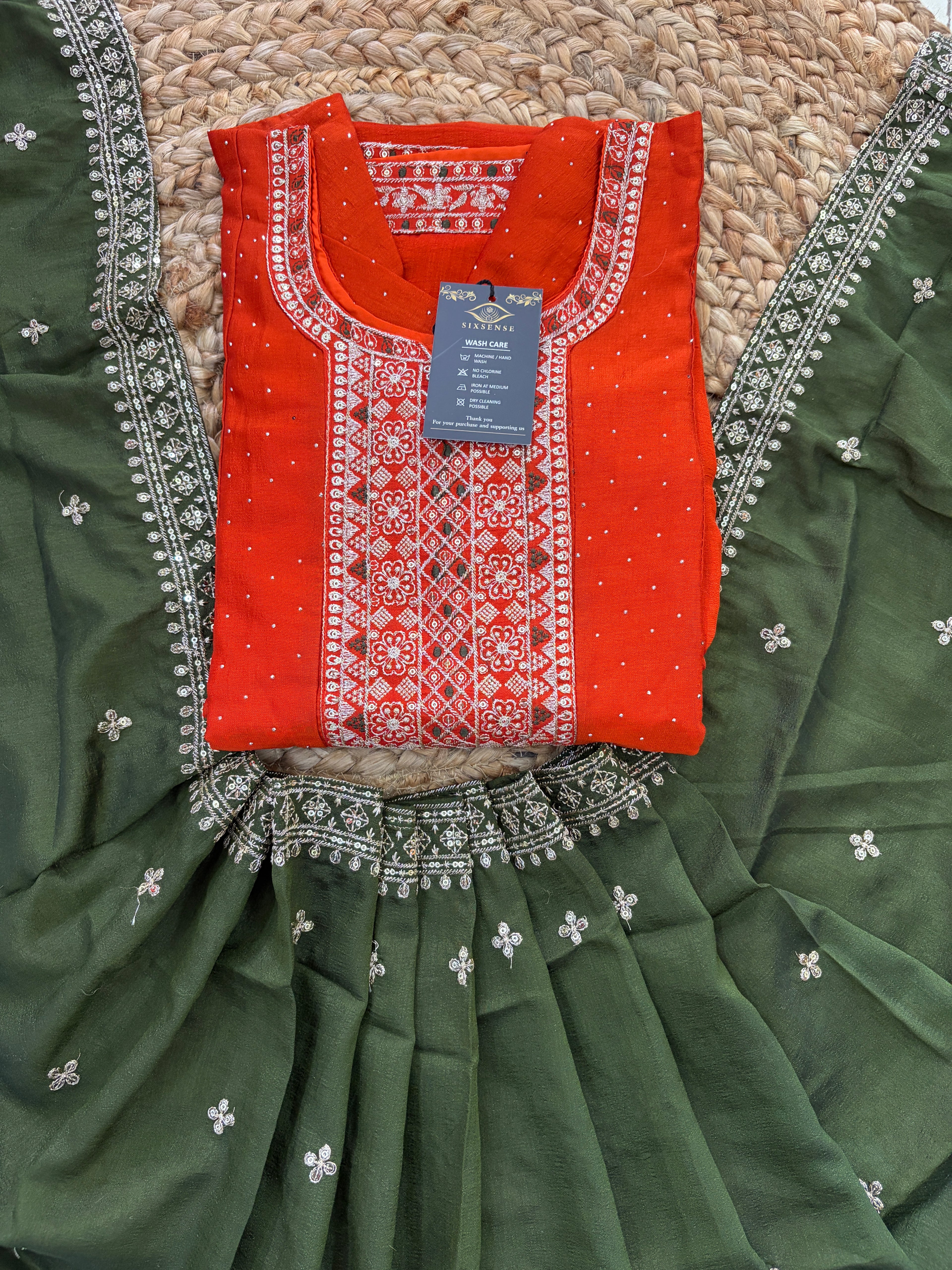 K-1153 Ghera Kurti with Pant and Dupatta
