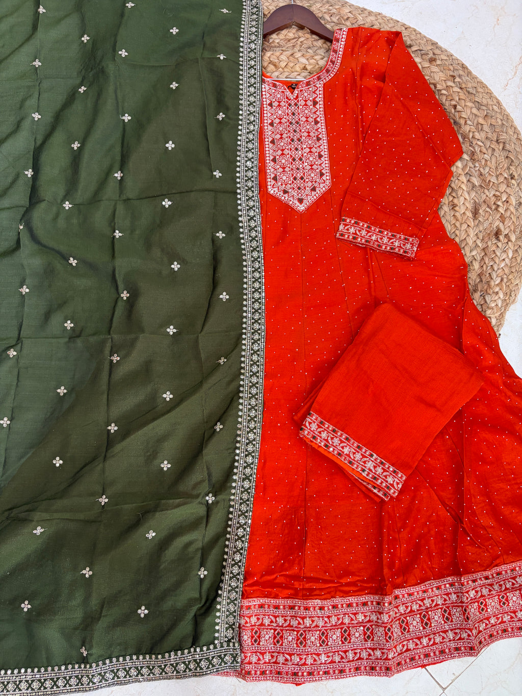 K-1153 Ghera Kurti with Pant and Dupatta