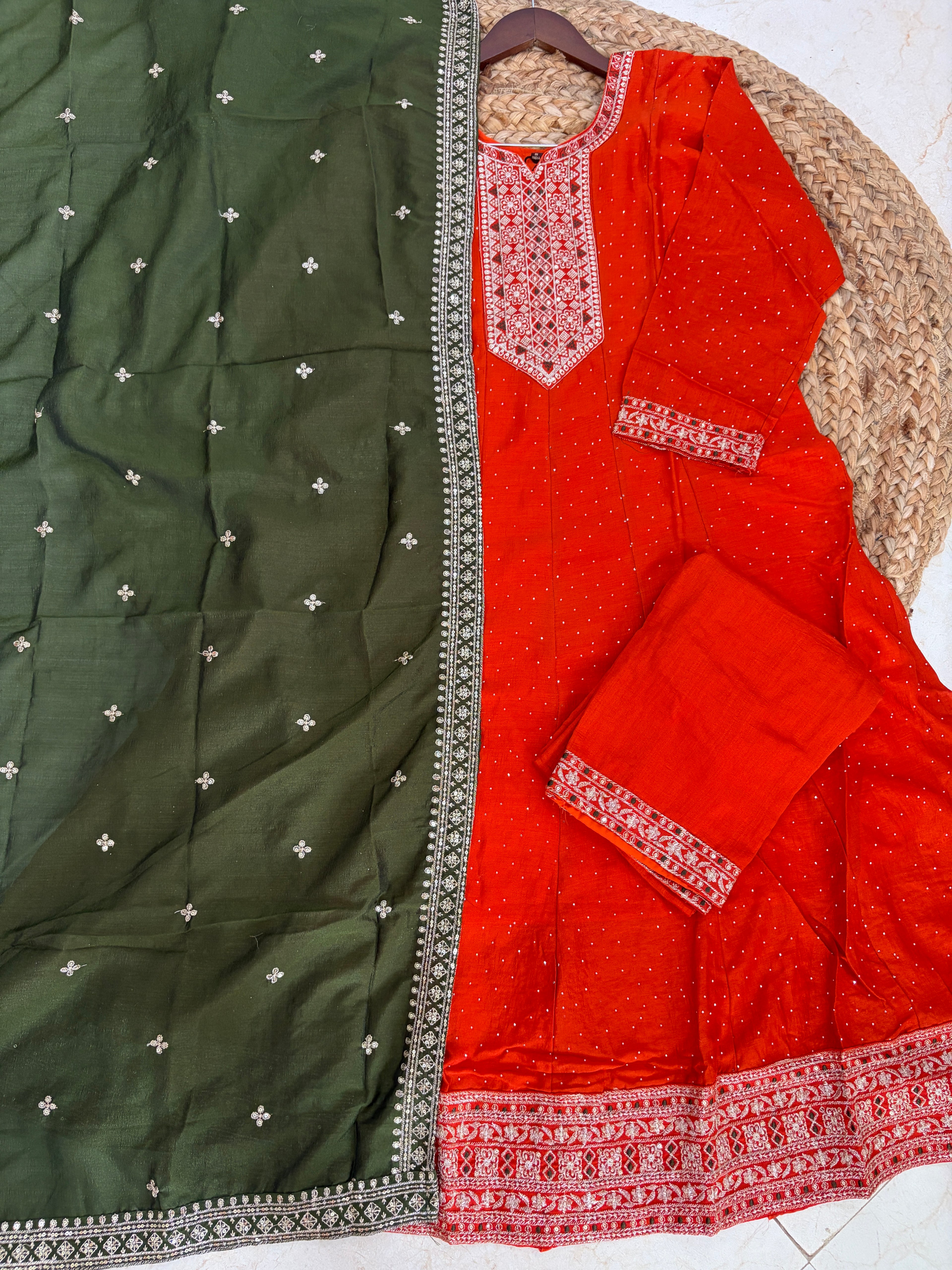 K-1153 Ghera Kurti with Pant and Dupatta