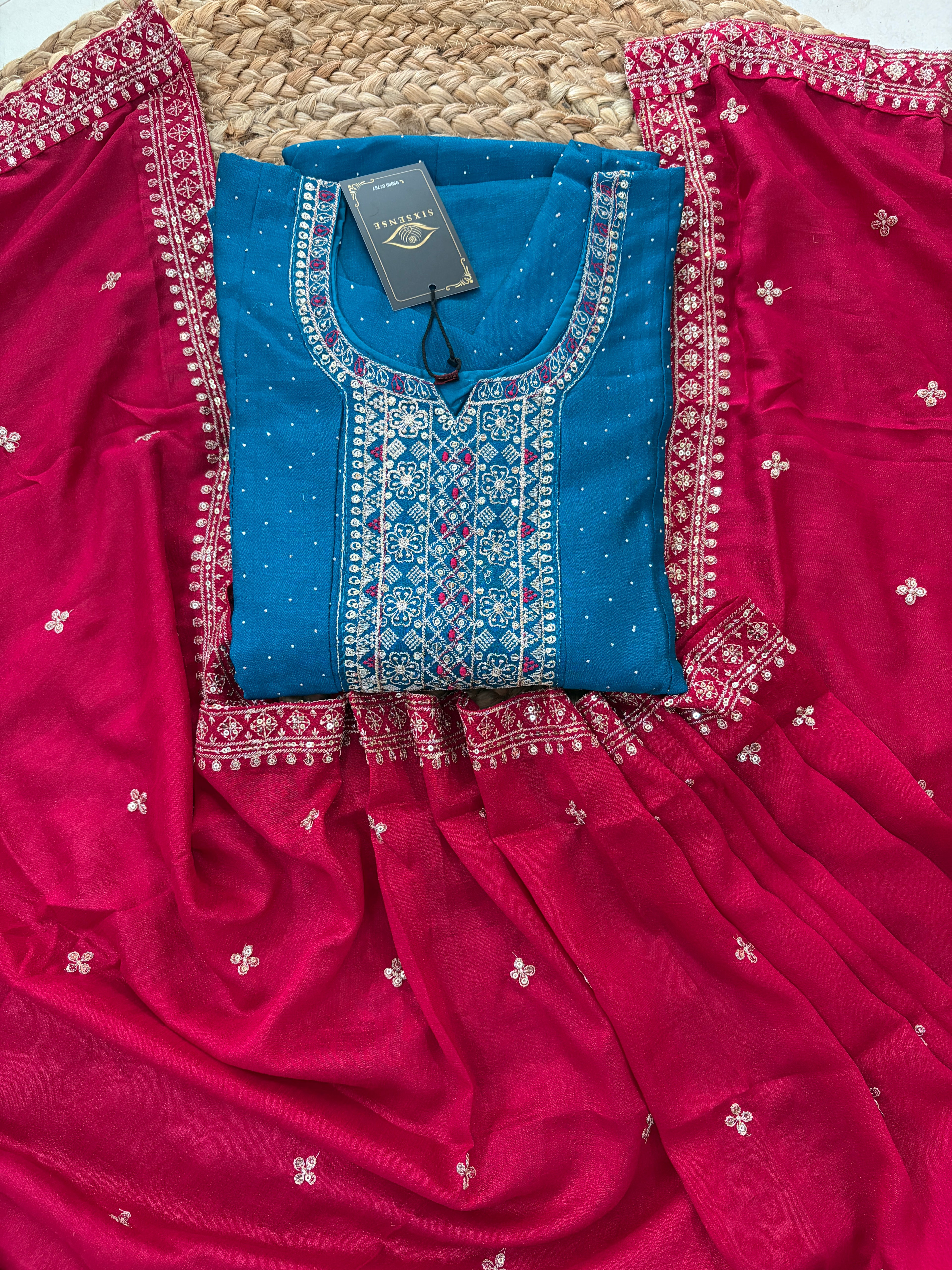 K-1153 Ghera Kurti with Pant and Dupatta