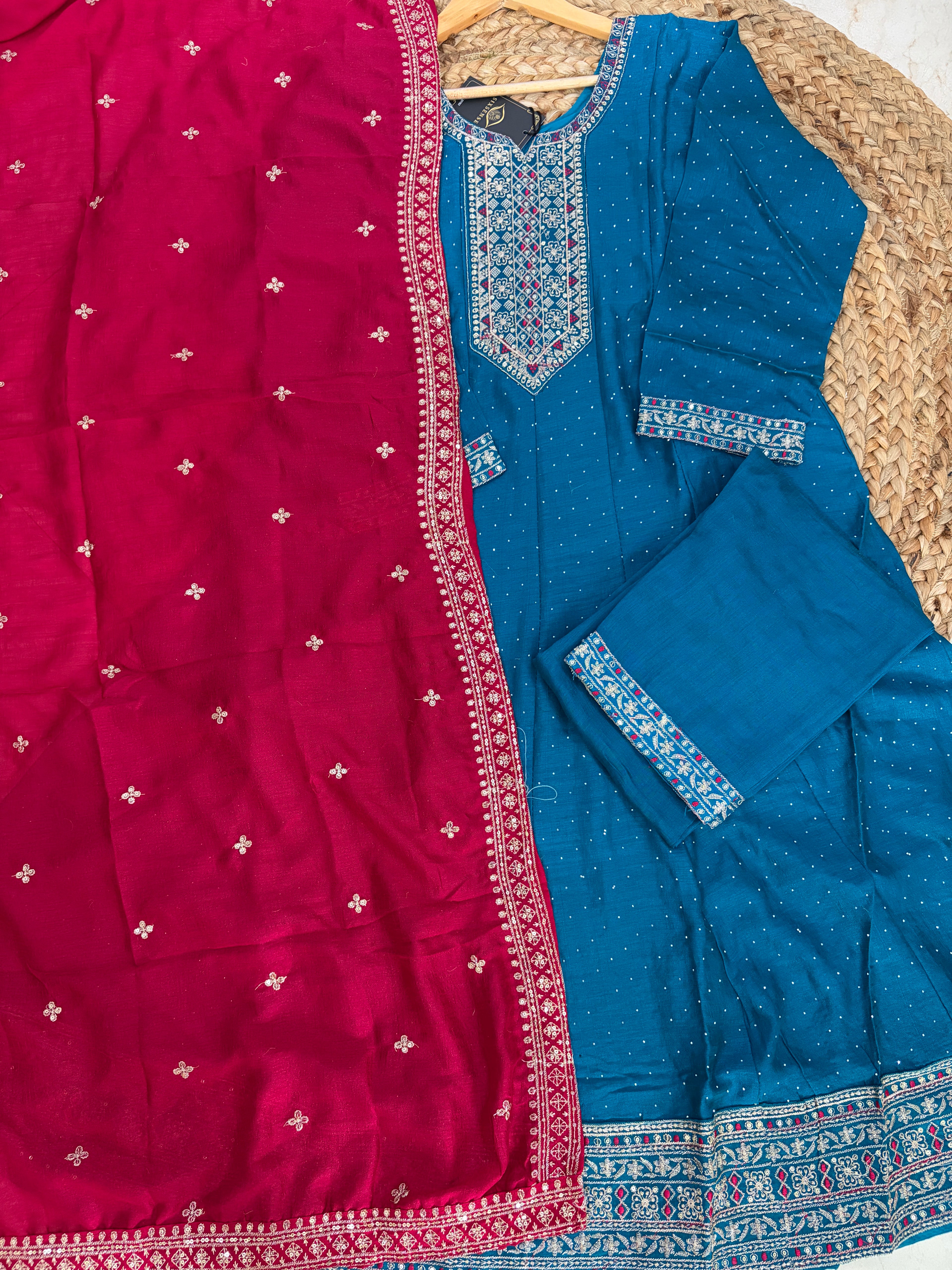 K-1153 Ghera Kurti with Pant and Dupatta